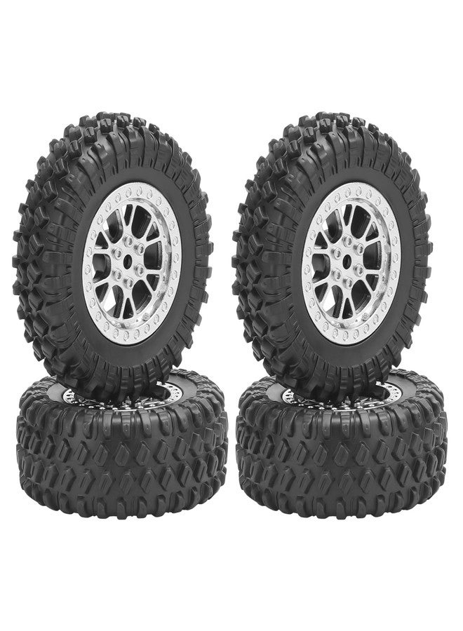 daitoku 1/12 RC Car Tires and Wheels, daitoku RC Car Rubber Tires for WPL B14 B24 C14 C24 MN D90 D91 D96 D99 (Silver) - Image 1